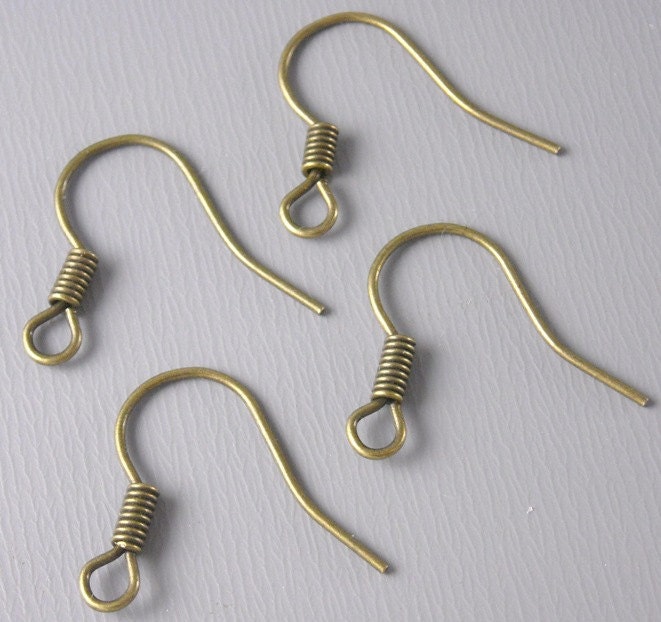 EARWIRE-AB-15MM - 100 pcs of 15mm Antique Bronze Earwire