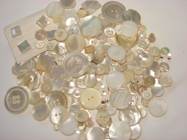 Vintage Mother of Pearl Button Lot MOP Shell Buttons
