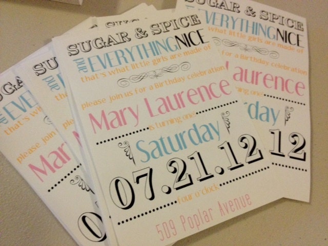 Sugar and Spice Birthday Invitation