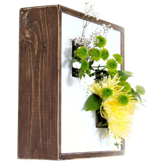 Wall Planter Walnut Floating Vase for Wall Floral Arrangement