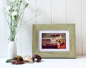 Olive Green Picture Frame Ash Wood Autumn 9" x 7"