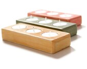 Pastels Candle Holder Set of 3 Tea Light, Spring Sunny, Peach and Green choose any