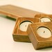 Rustic Wood Candle Holder Set Tea Light set of 6
