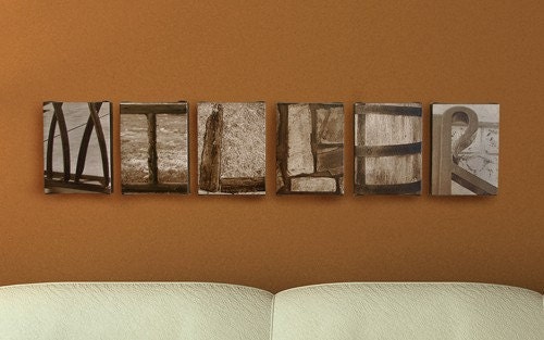 Alphabet Art - Alphabet Photography Letters on Canvas, Wall Decor, Personalized 6 Letter Name/Word Art