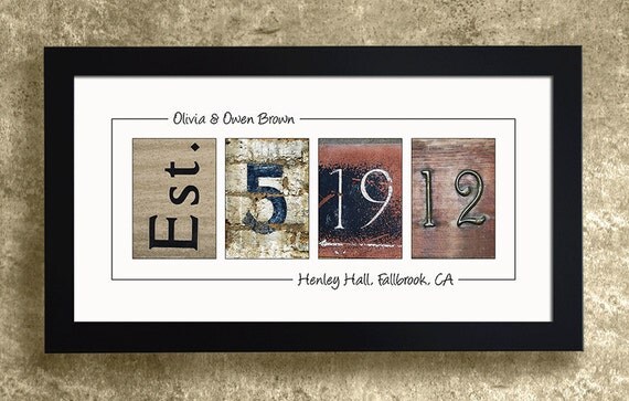 WEDDING DATE ART - Framed, Wedding Date Numbers, Personalized Wedding Gift Idea, Wedding Date Frame