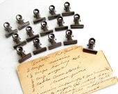 Small Metal Hinge Clips in Antique Nickel Finish (Set of 15) - Use for paper projects, cards, altered art, and more