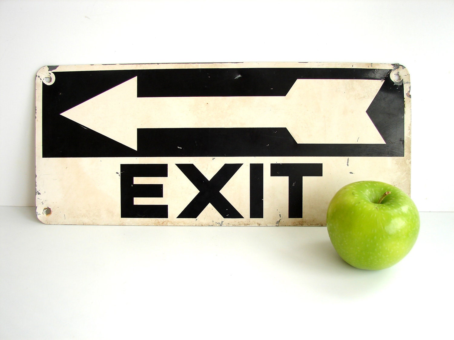 Vintage Industrial Metal Exit Sign with Arrow - Collectible, Home Decor, Man Cave, and more