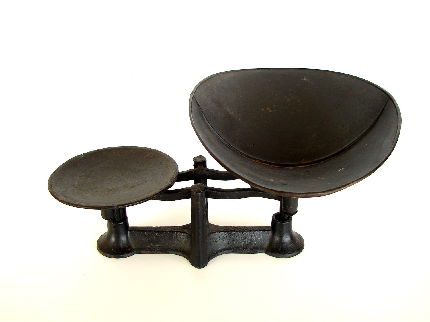 Vintage Industrial Black Cast Iron Scale with Basket - Industrial Decor, plant holder, and more