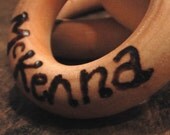 25% Off SALE Natural Wood Teether - Organic Personalized Custom Large Wooden Teething Ring for Baby