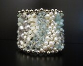 Something Blue Wedding Bracelet - Bridal Cuff by Sharona Nissan (Ready to ship)
