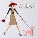 Shopping in Paris French Decor Kids Wall Art Childrens Room Decor Red Pink European Decor