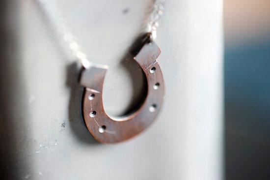 Copper Lucky Horse Shoe Necklace
