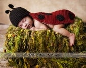 Crochet Costume - The Lady Bug outfit for newborn baby - Great Photo Prop or Perfect Baby Shower Gift