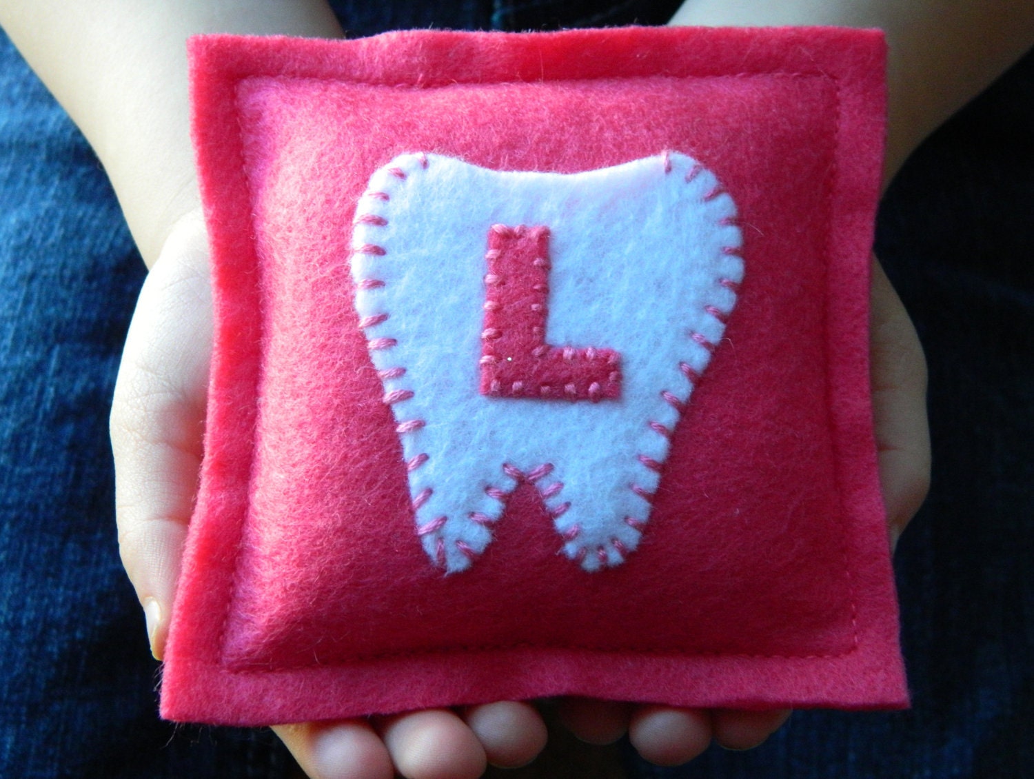Monogrammed Felt Tooth Fairy Pillow