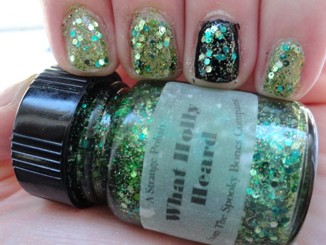 What Holly Heard Fear Street Series Nail Polish Lacquer Green Holographic Glitter Glow in the Dark