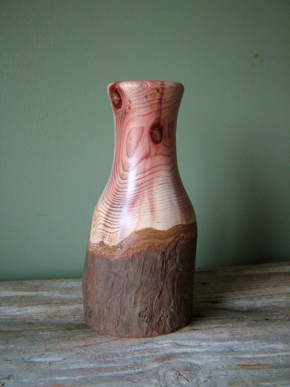 Rustic Redwood Branch Vase
