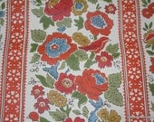1970's Vintage Wallpaper Red and Blue French Provintial