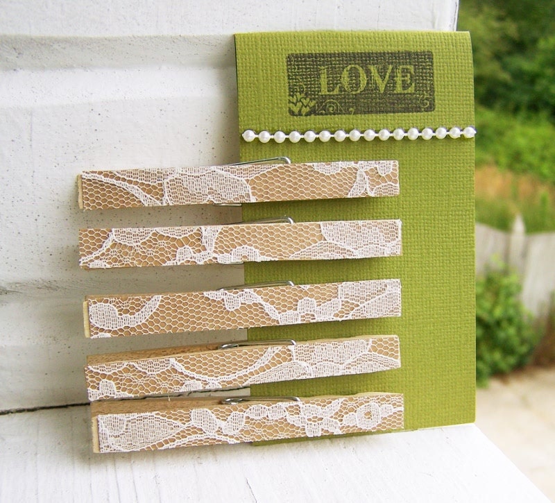 SALE -Lace Clothespins -Antique White -DIY Wedding Accessory -Shabby Chic Wedding -Woodland Wedding -Country Wedding - Top Selling