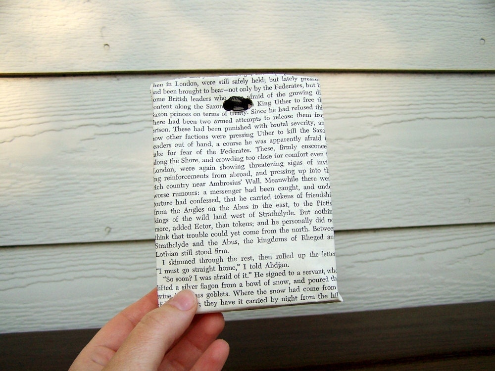Vintage Book Gift Favor Bags - Set of 3 -Black Antique White -Vintage Wedding -Storybook Wedding -Librarian -Book Lover -Ecofriendly