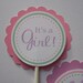 Pink and Lavender Cupcake Toppers - Baby Girl Baby Shower - One dozen