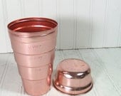 Pink Aluminum Cocktail Shaker- Vintage 2 Piece Metal Drink Mixer - Mid Century Cocktail Generation Bar Decor
