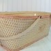 Ivory Wicker and Wood Baby Basket - Vintage Original Chippy Paint - Ready for Repurposing