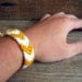 Friendship Bracelet - Summer Solstice - Golden Yellow and White - Chevron Macrame