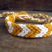Friendship Bracelet - Summer Solstice - Golden Yellow and White - Chevron Macrame