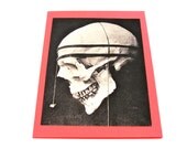 Unique "Helter Skelter" Blank Note Card -- "Measuring the Skull" -- Creepy Vintage Medical Image -- Blank card and envelope