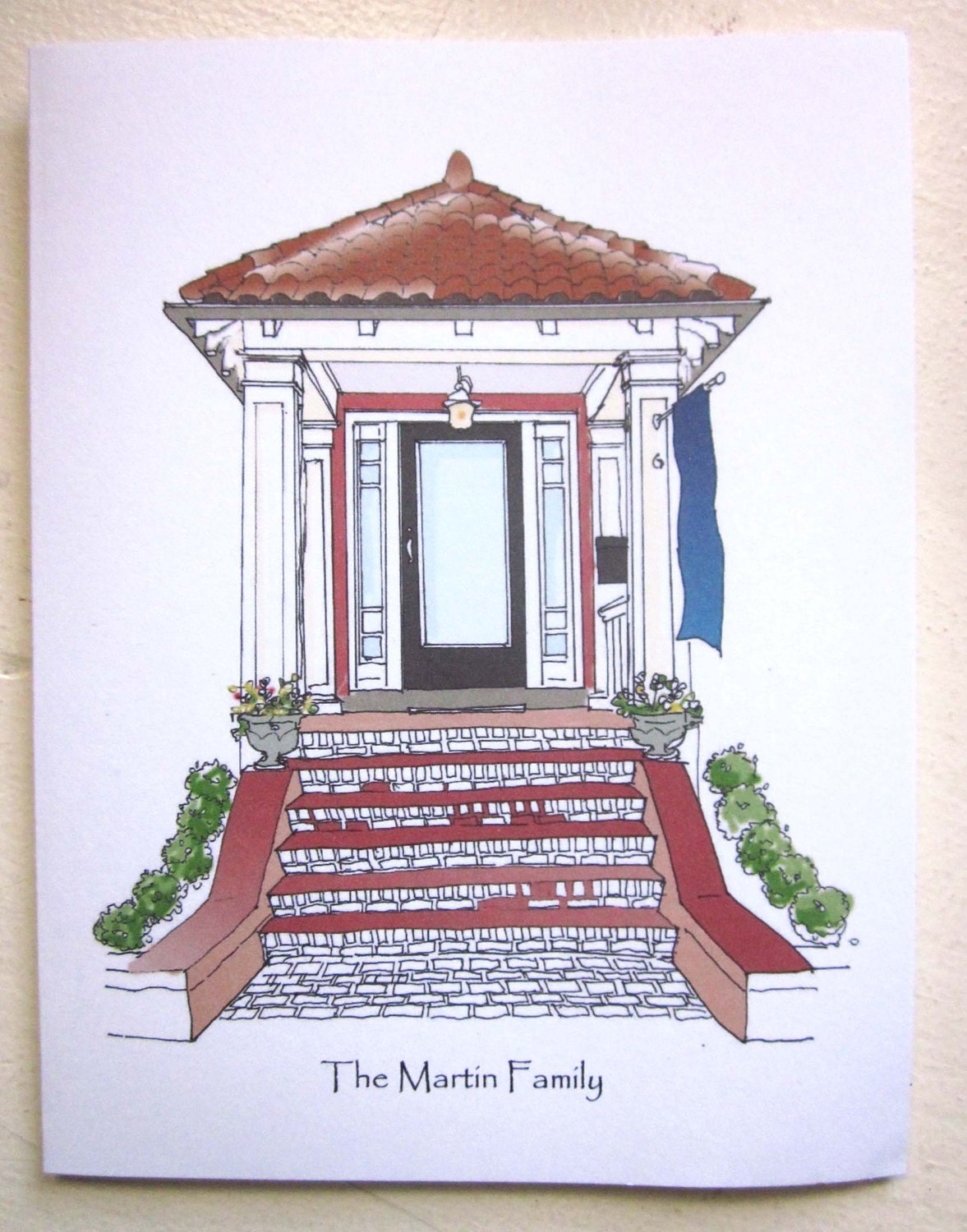 custom house detail note cards, detail, set of 25