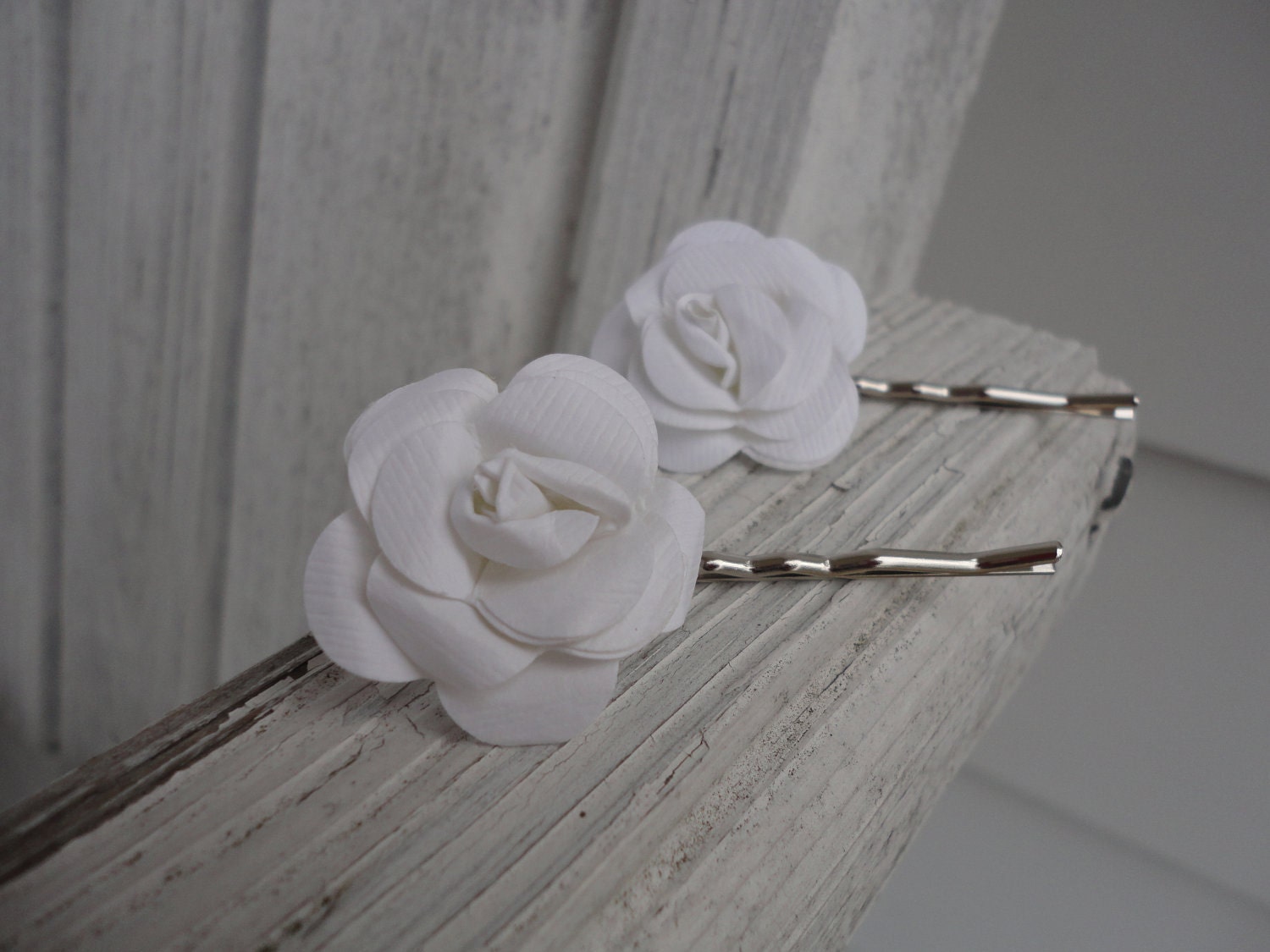 Rose Paper Flower Bobby Pins - Choose Your Color