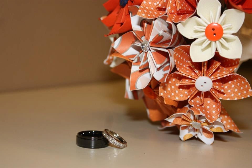Fall Wedding Paper Flower Bridal Bouquet - Kusudama - Made To Order - Origami