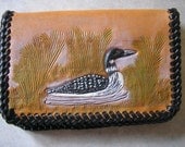 Loon Business Card Holder handmade from leather