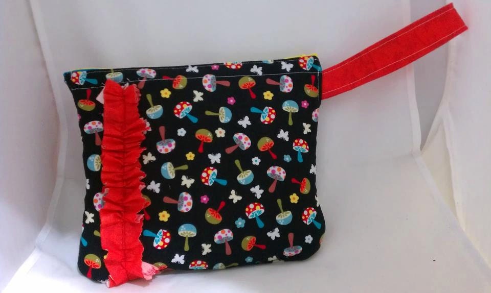 Wristlet The Grab and Go Bagette In Designer Fabric Zipper closure with interior card pockets