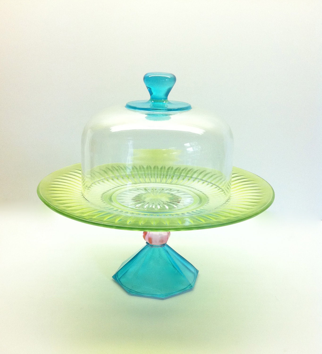 This Listing Is For Sue Please Do Not Buy Cover Your Cupcake Hand Painted Cupcake Stand and Dome In Pastels