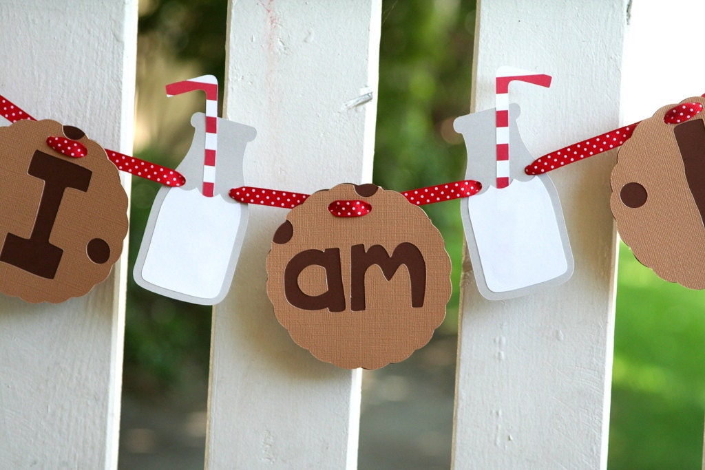 Milk and Cookies High Chair Banner I am 1