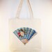 Vintage French Hand Fan Image on 15x15 Canvas Tote -- other bag sizes available