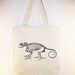 Chameleon Skeleton Image on 15x15 canvas tote with shoulder strap -- other bag sizes available