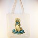 Cute Vintage Dog on Pillow Illustration transferred onto 15x15 Canvas Tote -- other bag sizes available