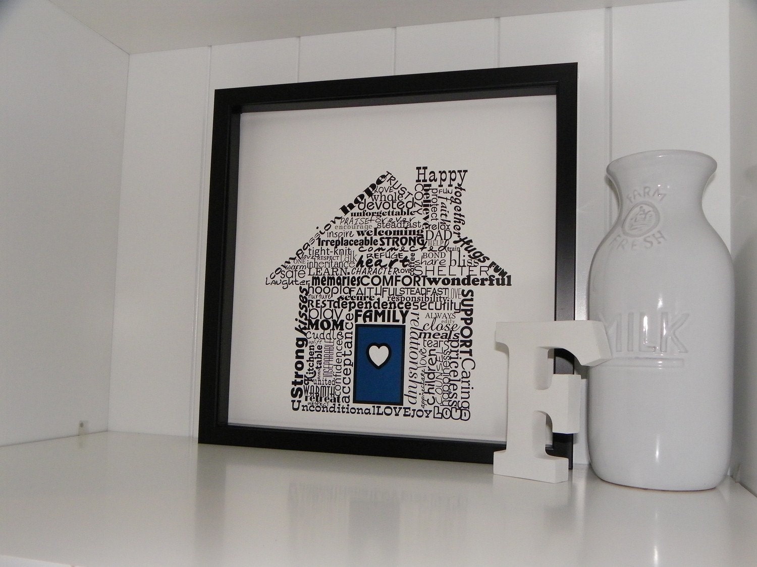 Housewarming Gift Home Print FRAMED ART Typography Word Art
