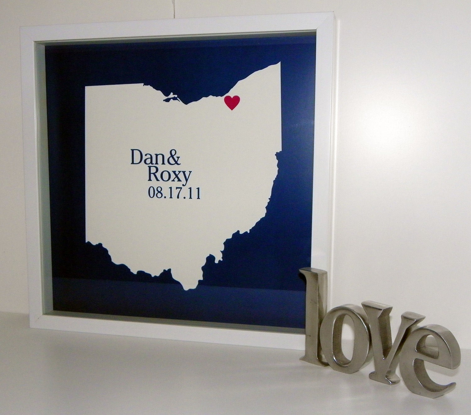 Personalized Wedding Gifts Personalized FRAMED ART State Map Print - Any Location Worldwide