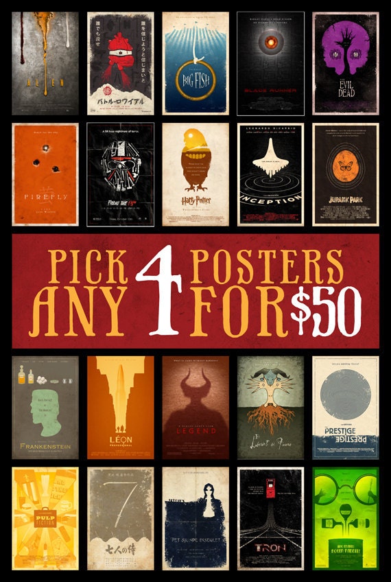 Any 4 Posters for 50 Dollars - 11x17 Size