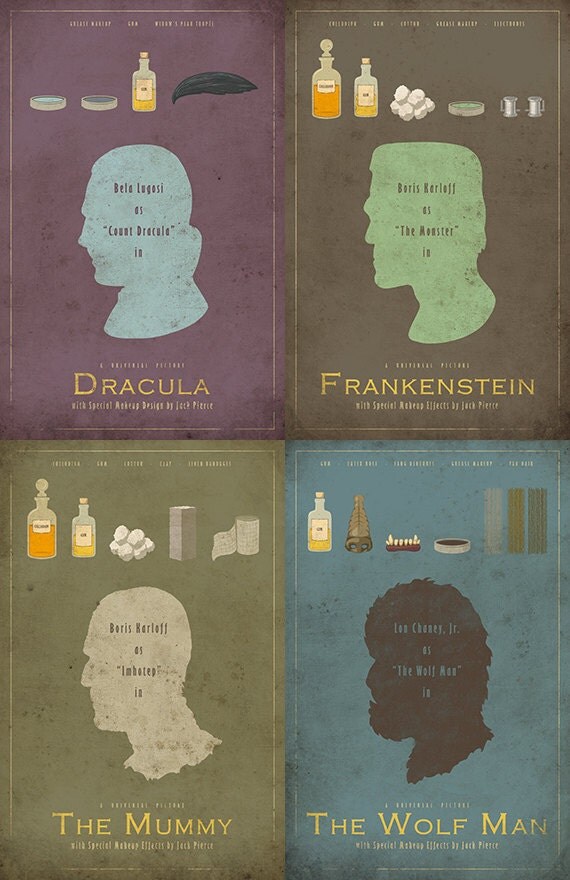 Universal Monsters Series 4-Pack   -  11x17 Movie Posters