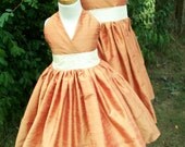 Custom Silk Twirly Flower Girl Dress Size 8 10 12 and 14