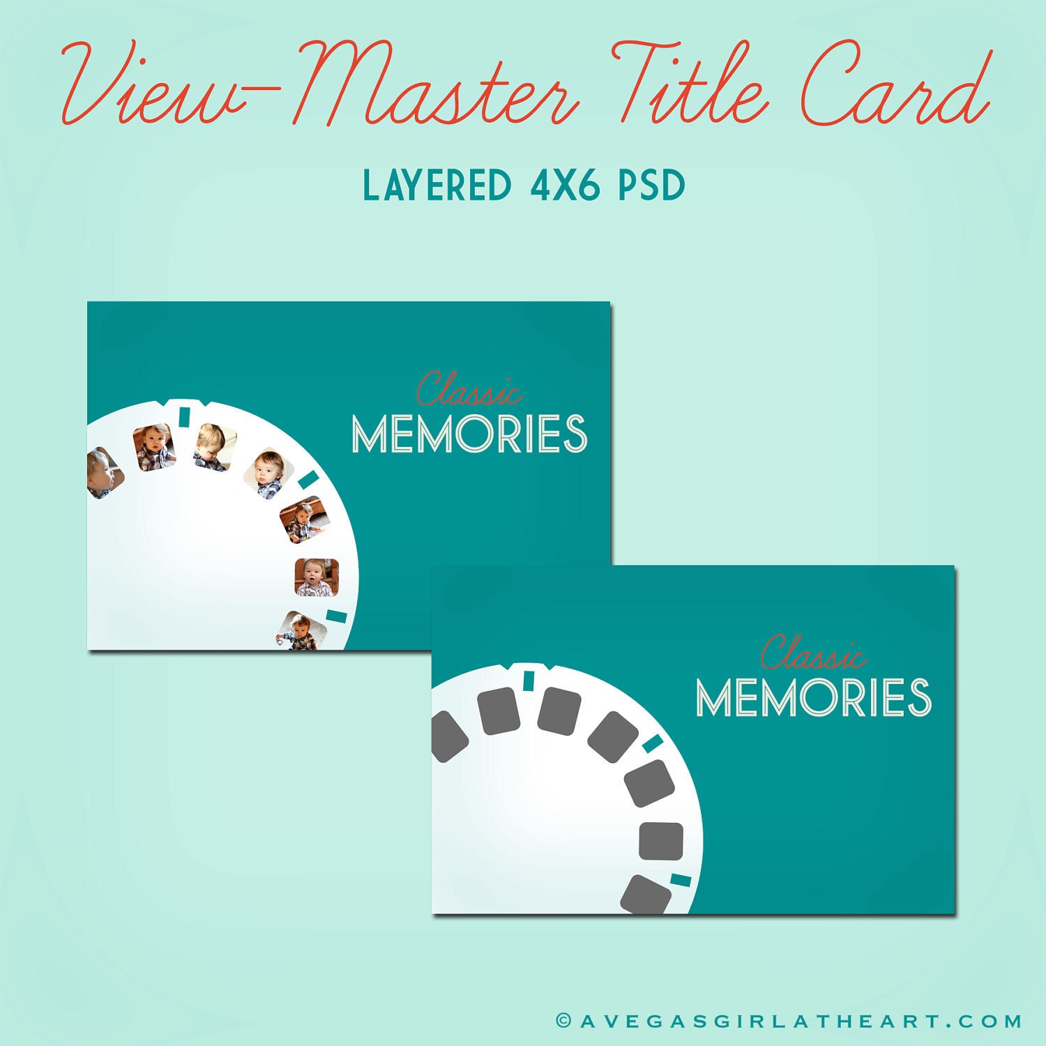 View-Master Layered PSD 4x6 Title Card