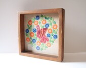 Embroidered Dove Shadowbox - Vintage Artwork