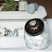 Hand Painted Cookie Jar Regal Black & Gold Vintage Style with gorgeous glass knob by Countertop Couture