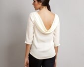 Ready to ship - Dalila Cowl Back Silk top ivory cream S M