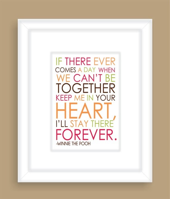 Pooh Bear Quote Modern Art Print Typography 8x10 Nursery wall decor, Kids Wall Art, Playroom wall art