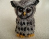 Grey Owl Miniature Needlecraft Needle felted OOAK collectible by grannancan
